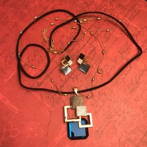 Fashion set. Earrings and  necklace